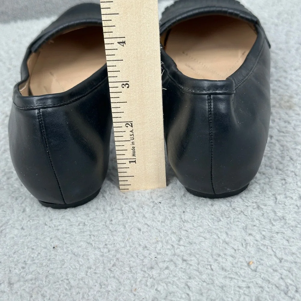 Andrew Geller Posy Black Loafer Flats‎ Size 6.5M Fringe Slip-On Comfort Shoes